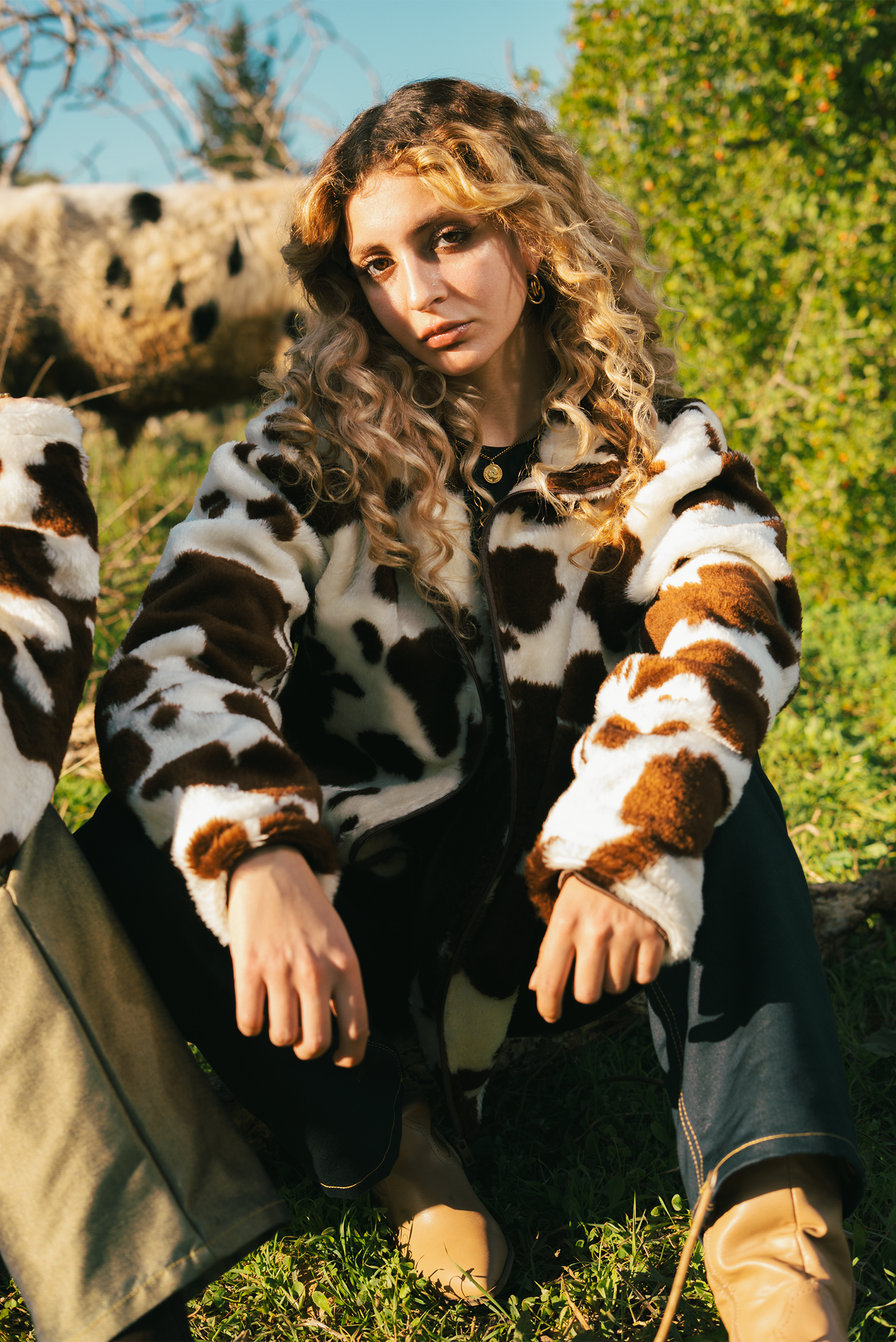 Oversized Jacket cow design