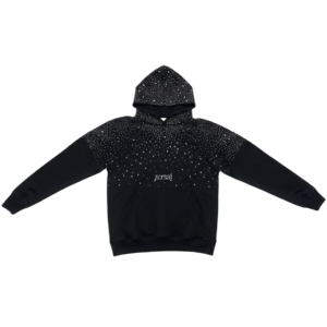 Black hoodie with rhinestones