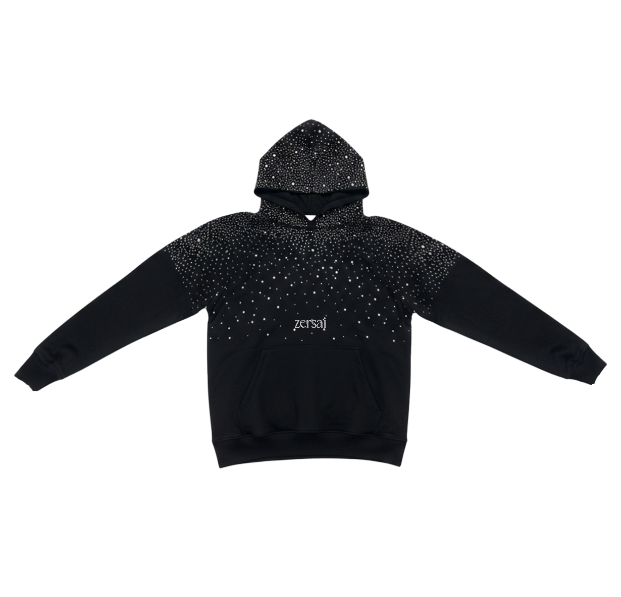 Black hoodie with rhinestones