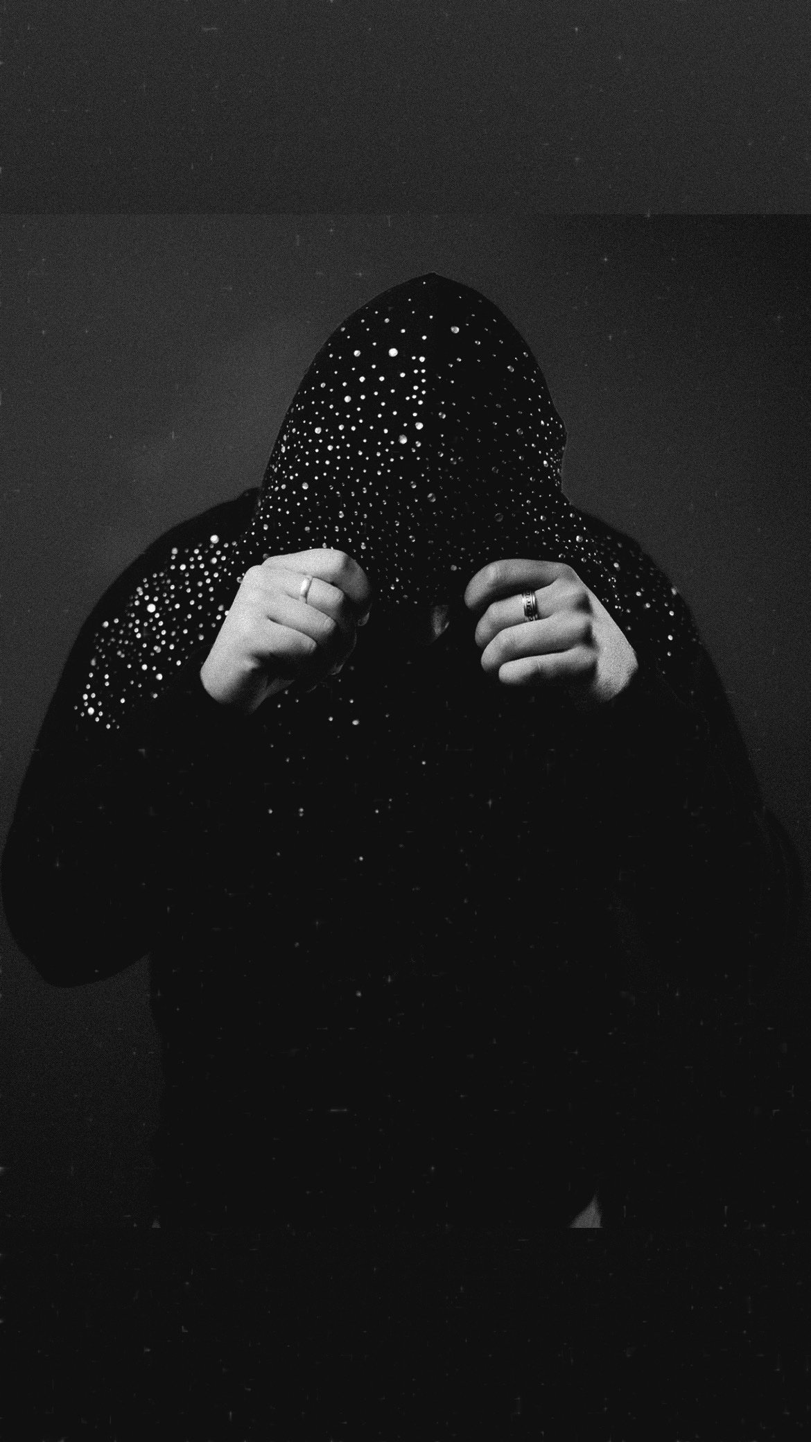 Black hoodie with rhinestones