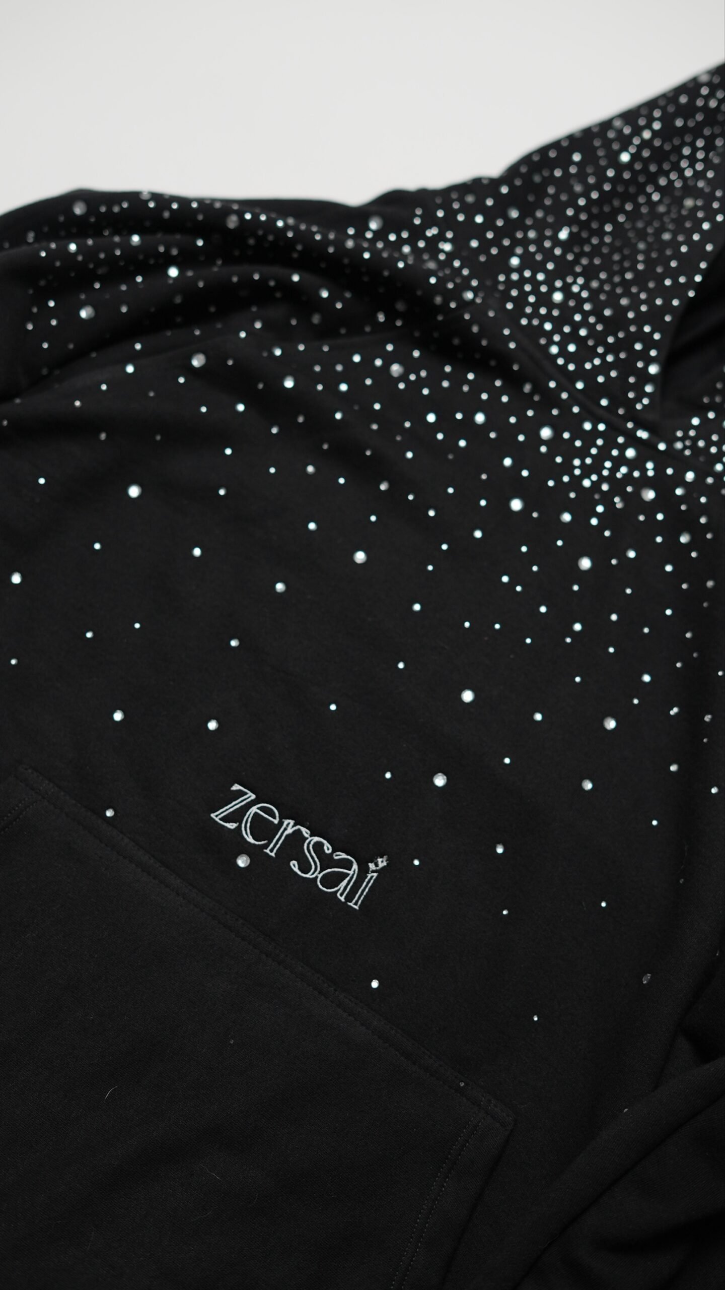 Black hoodie with rhinestones