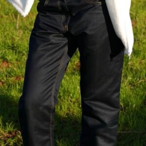 Straight leg dark blue jean low waist