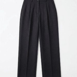 DENIM BLACK PANTS mid-rise waist