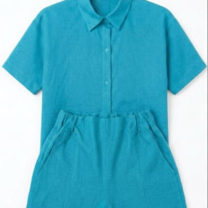 Blue shirt and short set