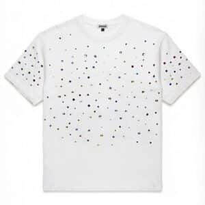 Oversized t-shirt with multicolor rhinestones